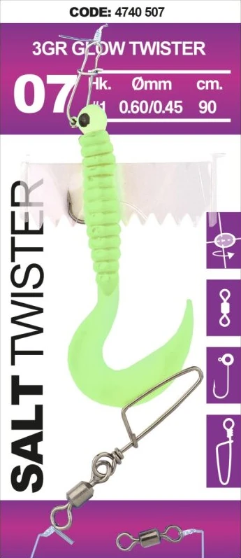 Spro Salt Twister 07 0,9m Glow
