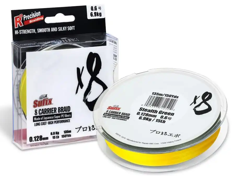 Sufix X8 Carrier Braid 150m Hot Yellow 0,13mm