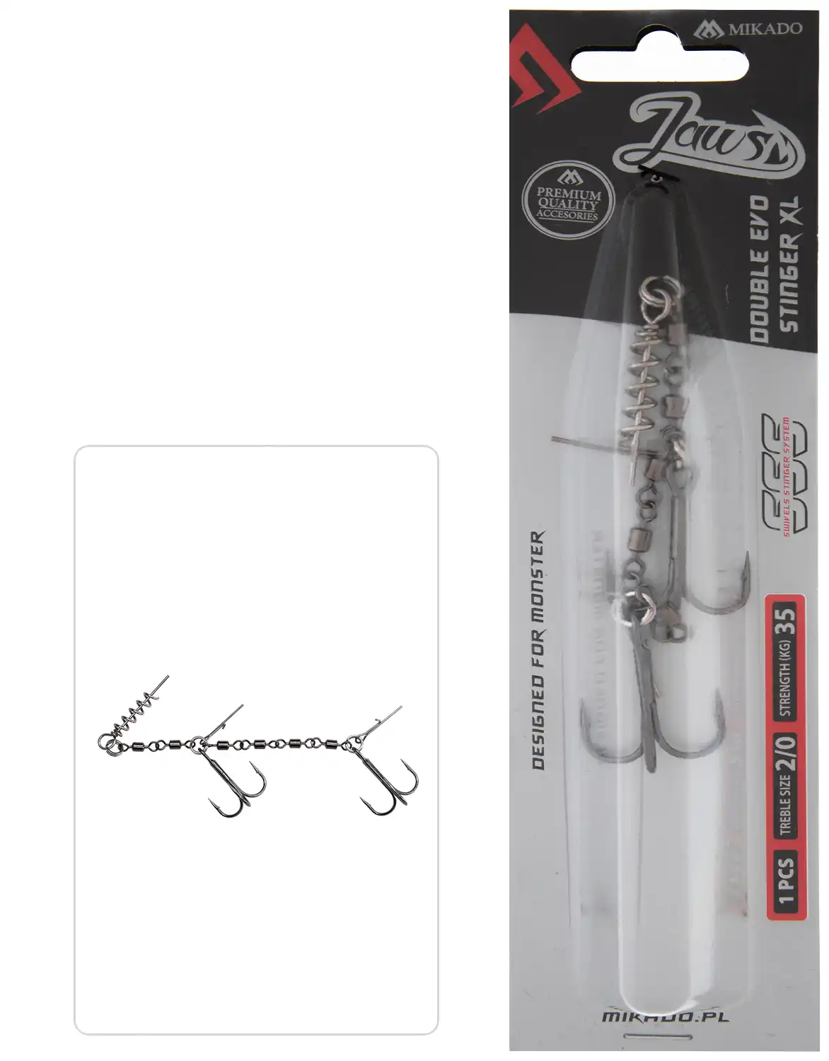 Mikado Jaws Evo Stinger XL 30kg Drilling #1/0 2Stk.