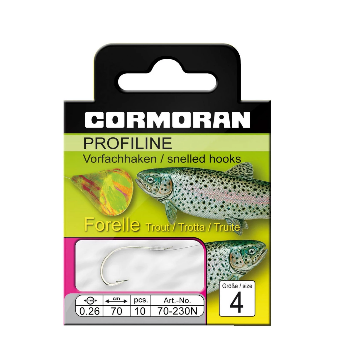 Cormoran Profiline Haken Forelle #10 70cm 0,20mm