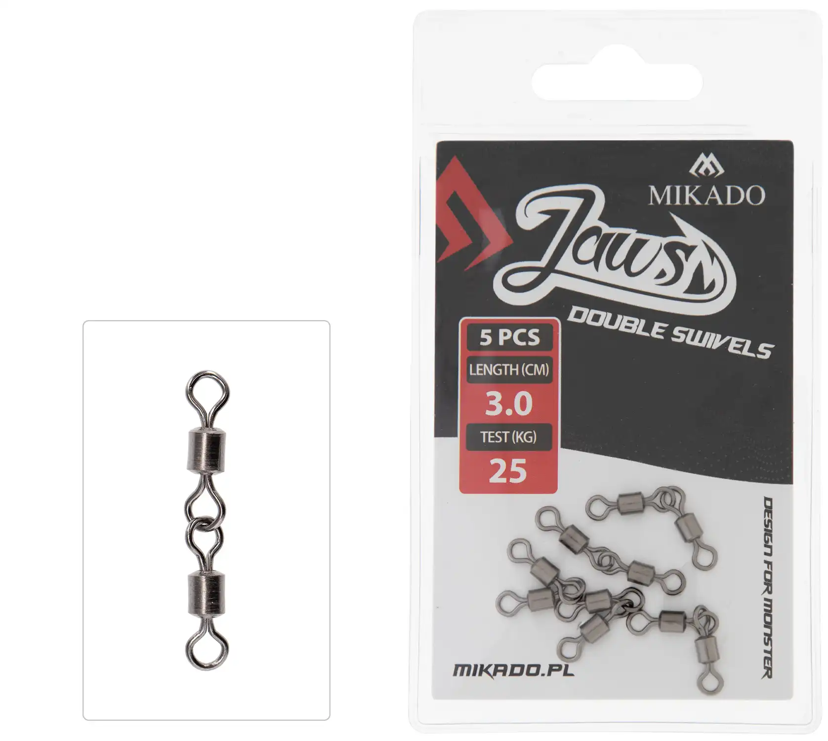 Mikado Wirbel Jaws Dbl. Swivels 25kg 5Stk.